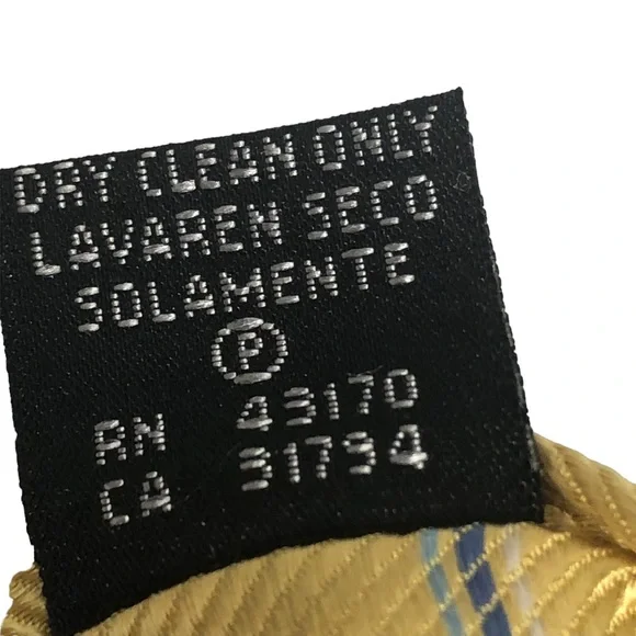 Chaps Yellow and Blues Plaid Silk Tie - Picture 7 of 15